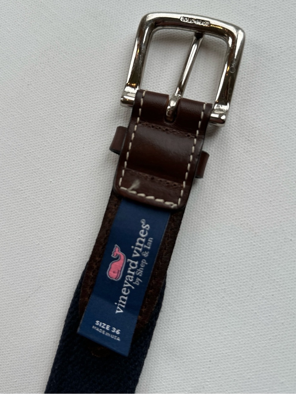 Vineyard Vines Men's Navy and Pink Mai Tai Santa Christmas Belt size 36 - Picture 4 of 9